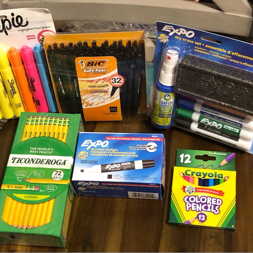 Assorted Writing and Coloring Supplies